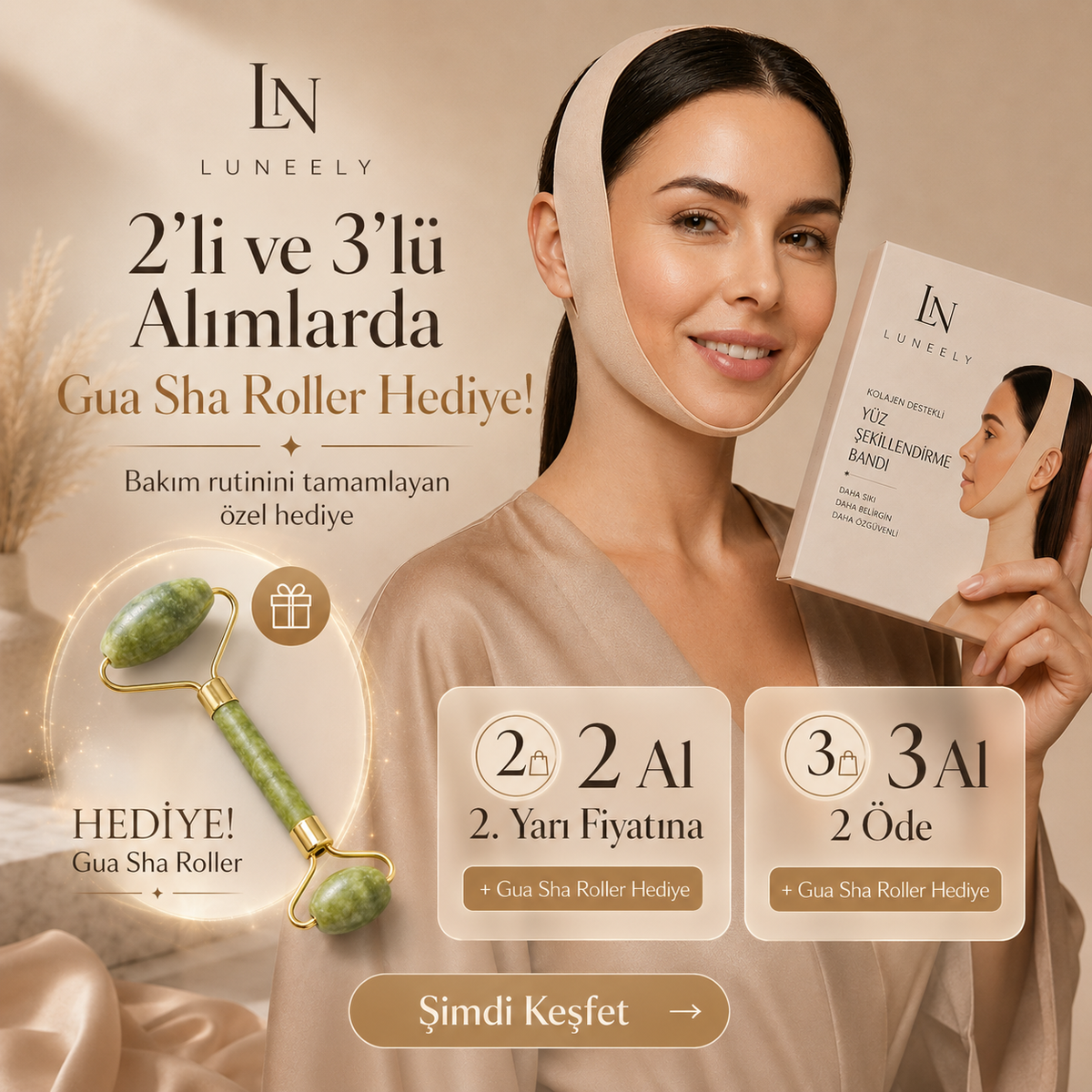 Luneely Sculpt Mask™  Kolajen Destekli Çene ve Yüz Bakım Maskesi